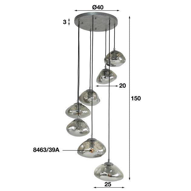 Hanglamp Cloud rond - oud zilver