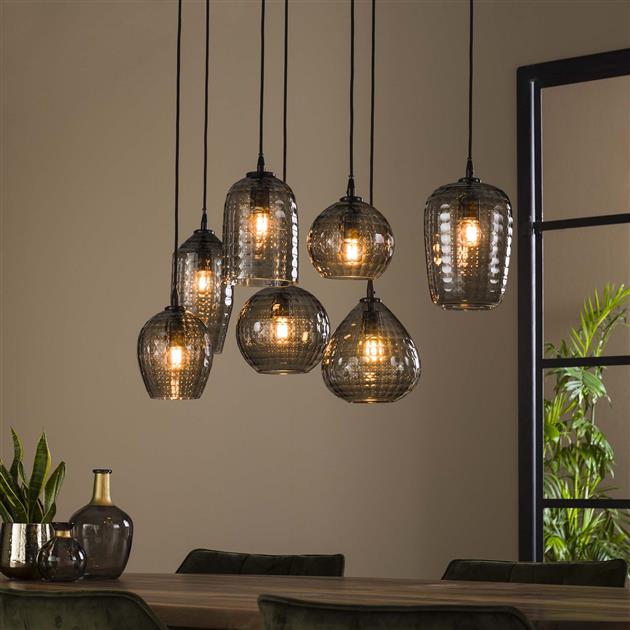 Hanglamp Hexagon mix - Smoke grey