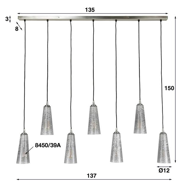 Hanglamp Kegel stone - 7 lampen