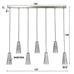 Hanglamp Kegel stone - 7 lampen