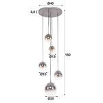 Hanglamp 5L bubble shaded getrapt