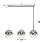 Hanglamp 3L bubble shaded