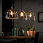 Hanglamp 3xØ30 ribben zandgegoten alu.