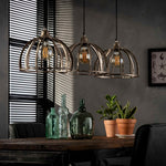 Hanglamp 3xØ30 ribben zandgegoten alu.