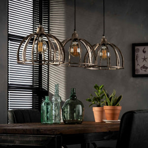 Hanglamp 3xØ30 ribben zandgegoten alu.