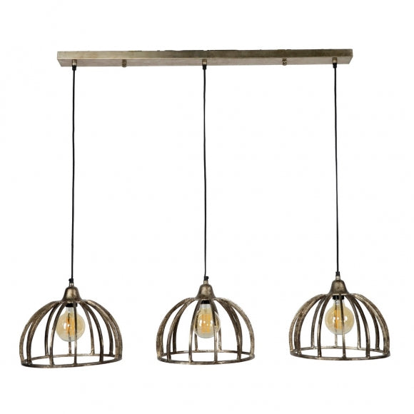 Hanglamp 3xØ30 ribben zandgegoten alu.