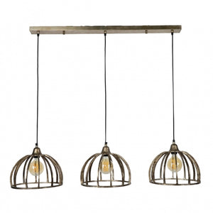 Hanglamp 3xØ30 ribben zandgegoten alu.