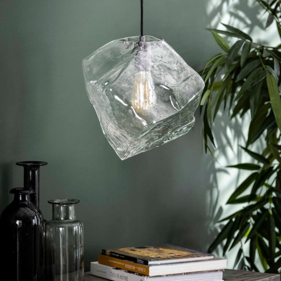 Magazijn uitverkoop Hanglamp 1L rock clear