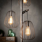 Vloerlamp oud zilver 3L lampoon