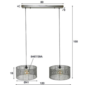Hanglamp met 2 kappen - Stringshade metal (Magazijn sale)