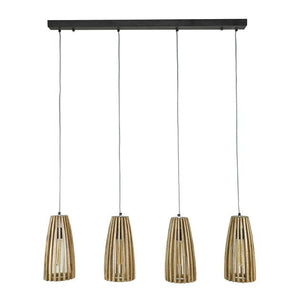 Hanglamp met 4 mango houten kappen - Launch