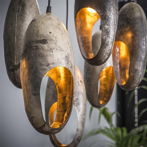 Hanglamp 7x open oog dubbel (Magazijn sale)