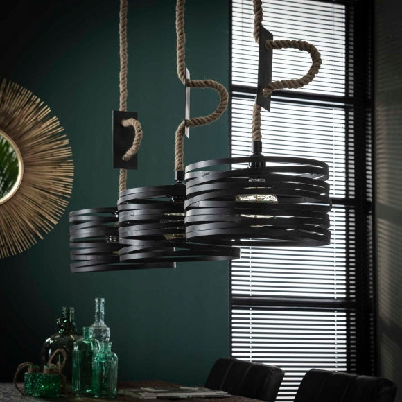 Hanglamp 3xØ30 twist verstelbaar touw