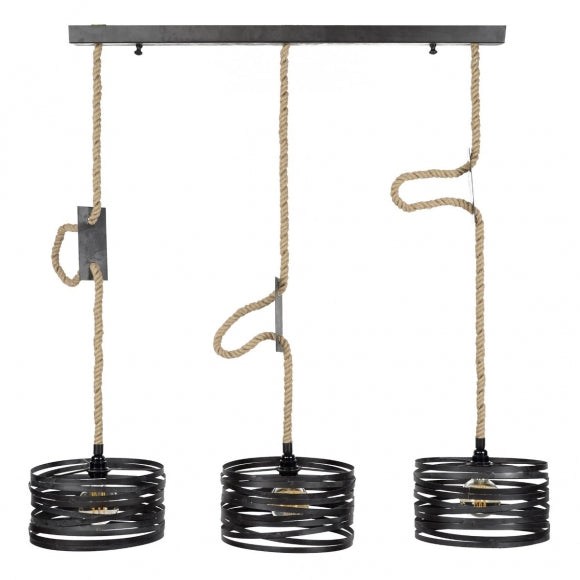 Hanglamp 3xØ30 twist verstelbaar touw
