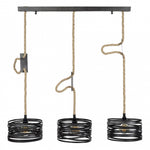 Hanglamp 3xØ30 twist verstelbaar touw
