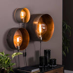 Wandlamp charger set van 3 - oud zilver