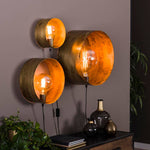Wandlamp charger set van 3 - oud goud