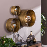 Wandlamp charger set van 3 - oud goud