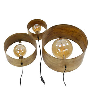Wandlamp charger set van 3 - oud goud