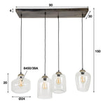 Hanglamp 4 lichts mix XL - clear