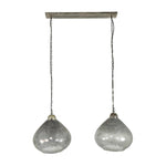 Hanglamp 2 lichts bell clearstone