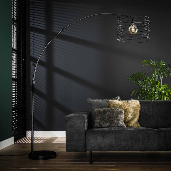 Vloerlamp Boog Ø45 curl 1-lichts / Charcoal