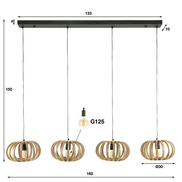 Hanglamp Stripes - 4 lichts