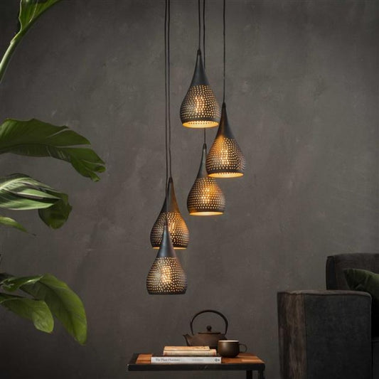 Hanglamp 5xØ15 getrapt punch (Magazijn sale)