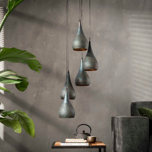 Hanglamp 5xØ15 getrapt punch (Magazijn sale)
