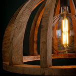 Hanglamp Ø60 gebogen houten spijlen