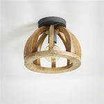 Plafondlamp gebogen houten spijl