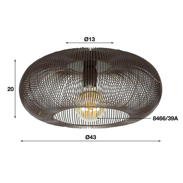 Plafondlamp Ø43 cm Copper twist
