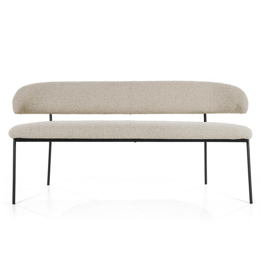 Eleonora eetkamerbankje Luka 160 cm - Taupe & Beige