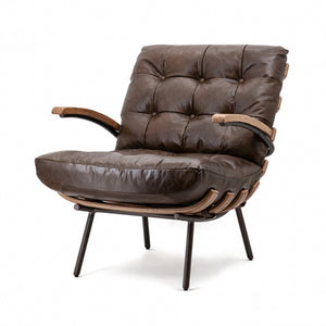 Eleonora Fauteuil Bastiaan - donkperuerbruin java leder