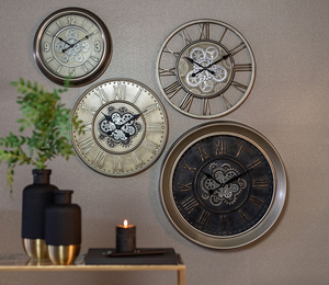 Wandklok Abington L radar messing  Ø80 cm