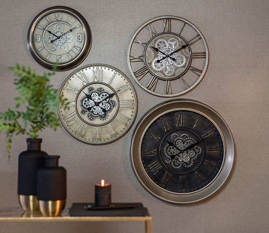 Wandklok Abington L radar messing  Ø80 cm