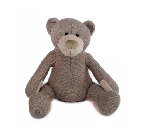 Knuffel beer gebreid grijs - M