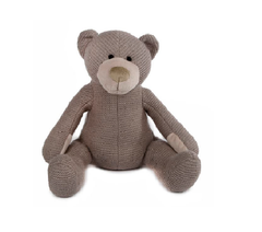 Knuffel beer gebreid grijs - M