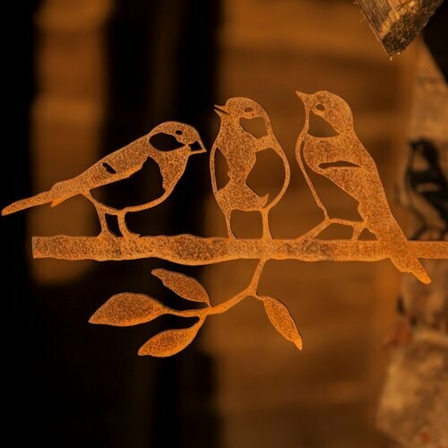 Birdwise tuinhanger Koolmees Trio corten staal