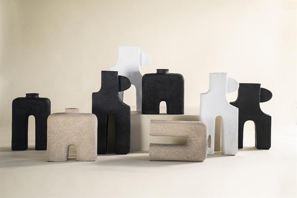 By-Boo vaas Arc small - zwart