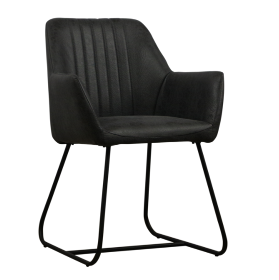 Eetkamerstoel Doris met arm Cherokee stof - leverbaar in 3 kleuren