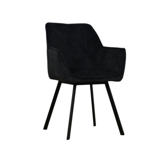 Eetkamerstoel Stella met arm Adore stof velours - leverbaar in 4 kleuren