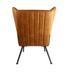 Fauteuil Foley met arm kunstleder - leverbaar in dark grey & cognac