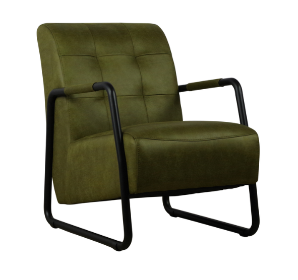 Fauteuil met armleuning Microleder bull 59 groen  (Magazijn sale)