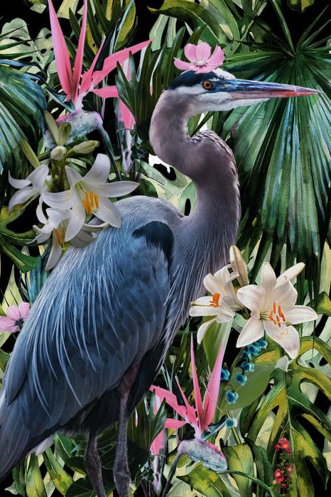 Glasschilderij Reiger 80x120 cm