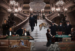 Glasschilderij Maffia in casino 120x80 cm