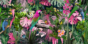 Glasschilderij Tropisch oord / papegaai 160x80 cm