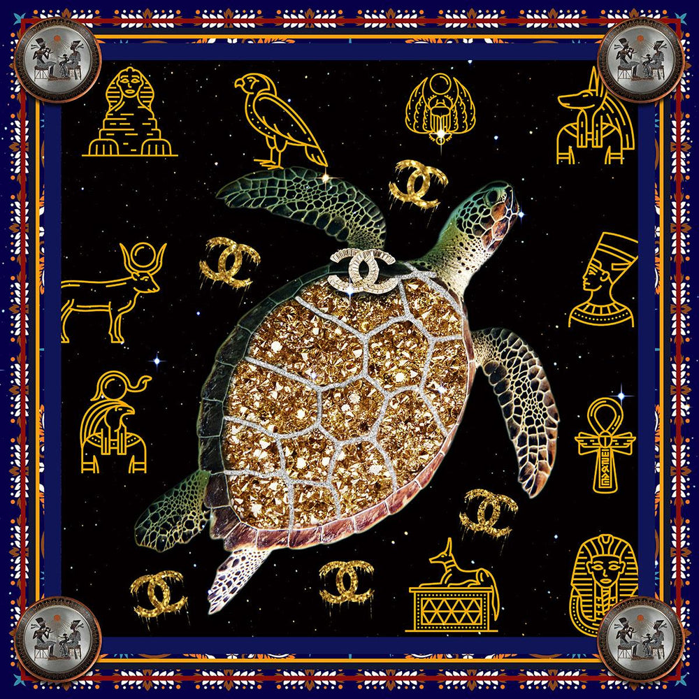 Glasschilderij Gucci schildpad 100x100 cm