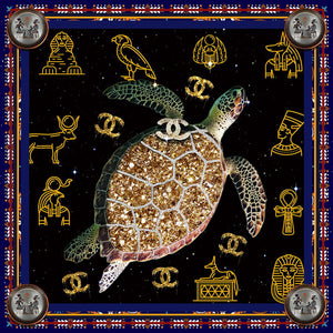 Glasschilderij Gucci schildpad 100x100 cm