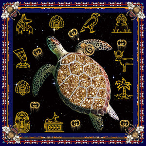 Glasschilderij Gucci schildpad 100x100 cm
